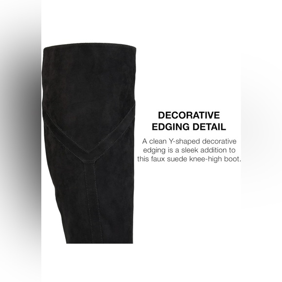 Brinley Co. Womens Detailed Knee High Boot with Faux Suede and Inside - Picture 3 of 4